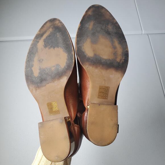 Jeffrey Campbell Boots Womens Size 8.5 Brown Strappy Gold Heel Booties Boho - Picture 8 of 10